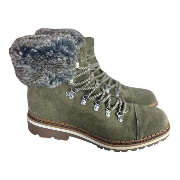 Sam Edelman Women’s Bowen Combat Green Suede Boots Size-10 - Picture 1 of 9